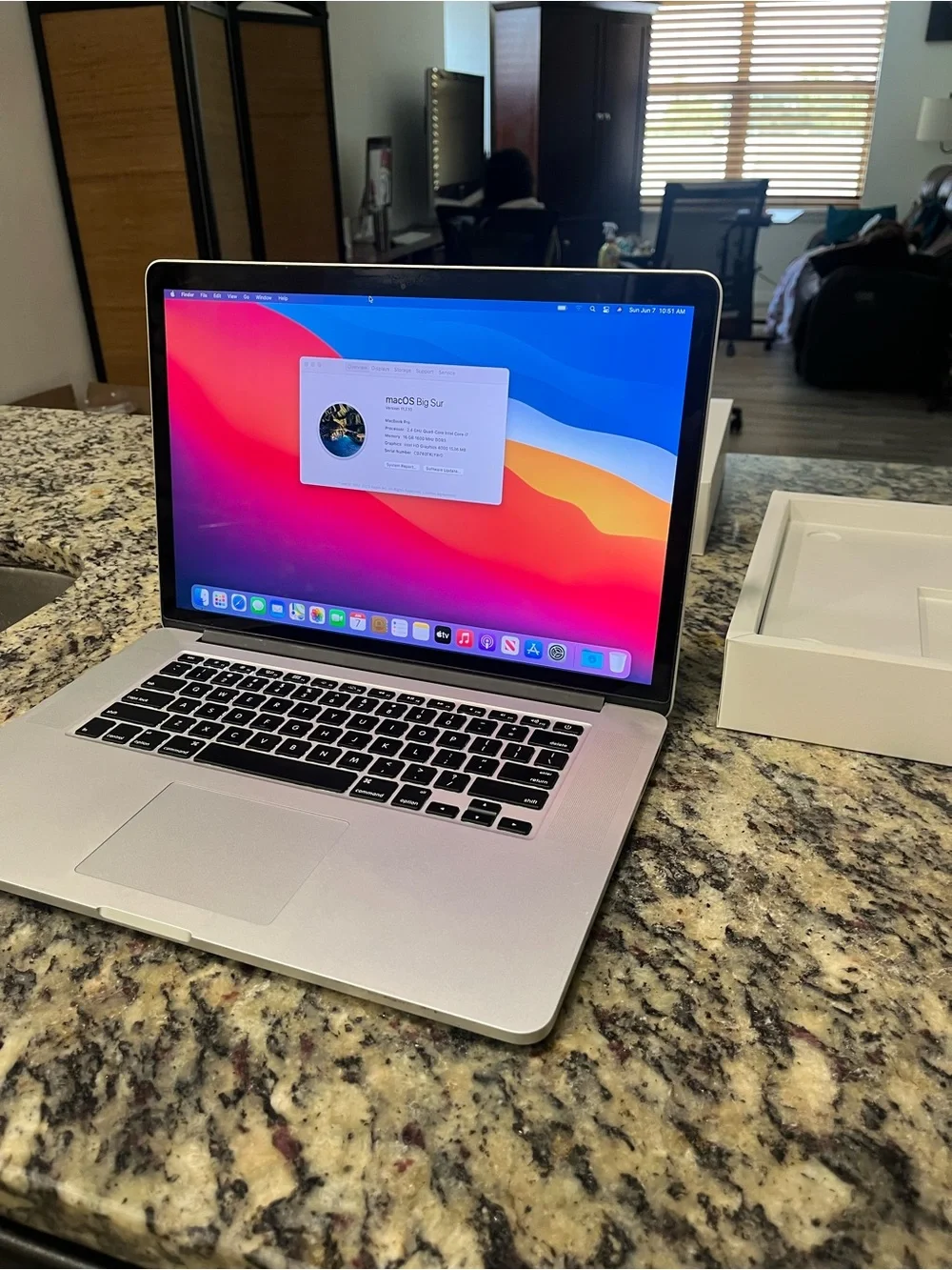 Apple Silver MacBook Pro Core i7 16Gb Ram Excellent Laptop